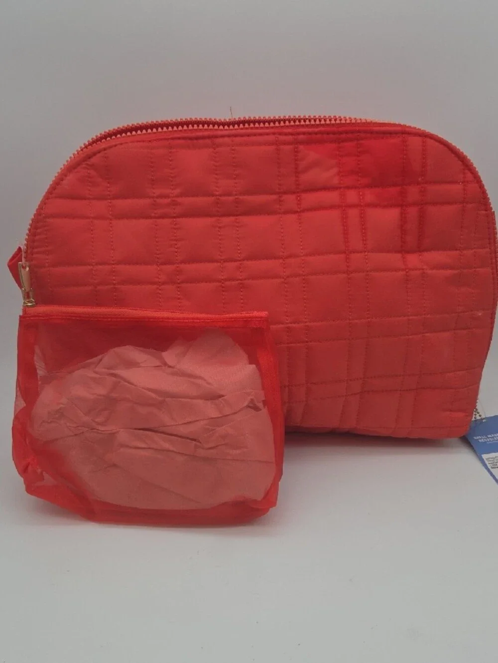 Sonia Kashuk Quilted Orange-Red Cosmetic Case